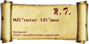 Münster Tímea névjegykártya